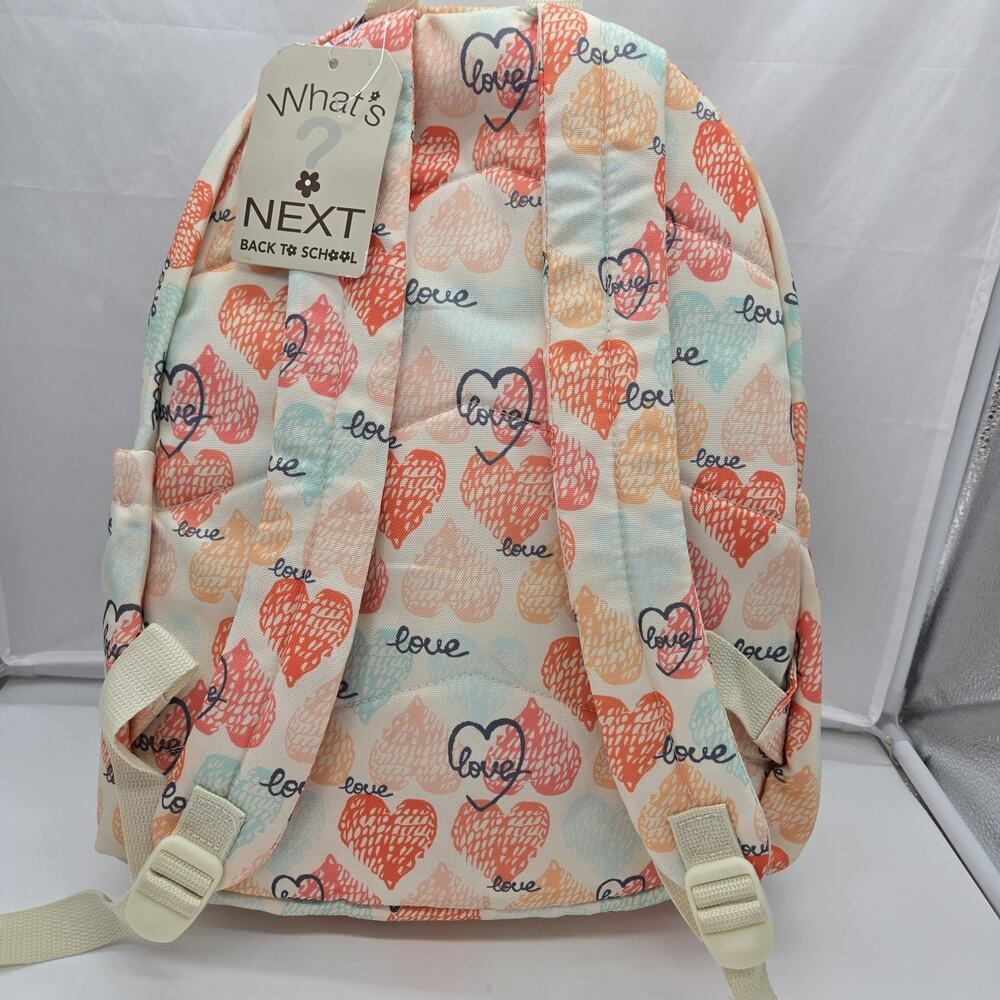 WHATS NEXT BRAND Backpack LOVE HEARTS Watercolor Pastels NEW 11x16" Lined School - Picture 5 of 9
